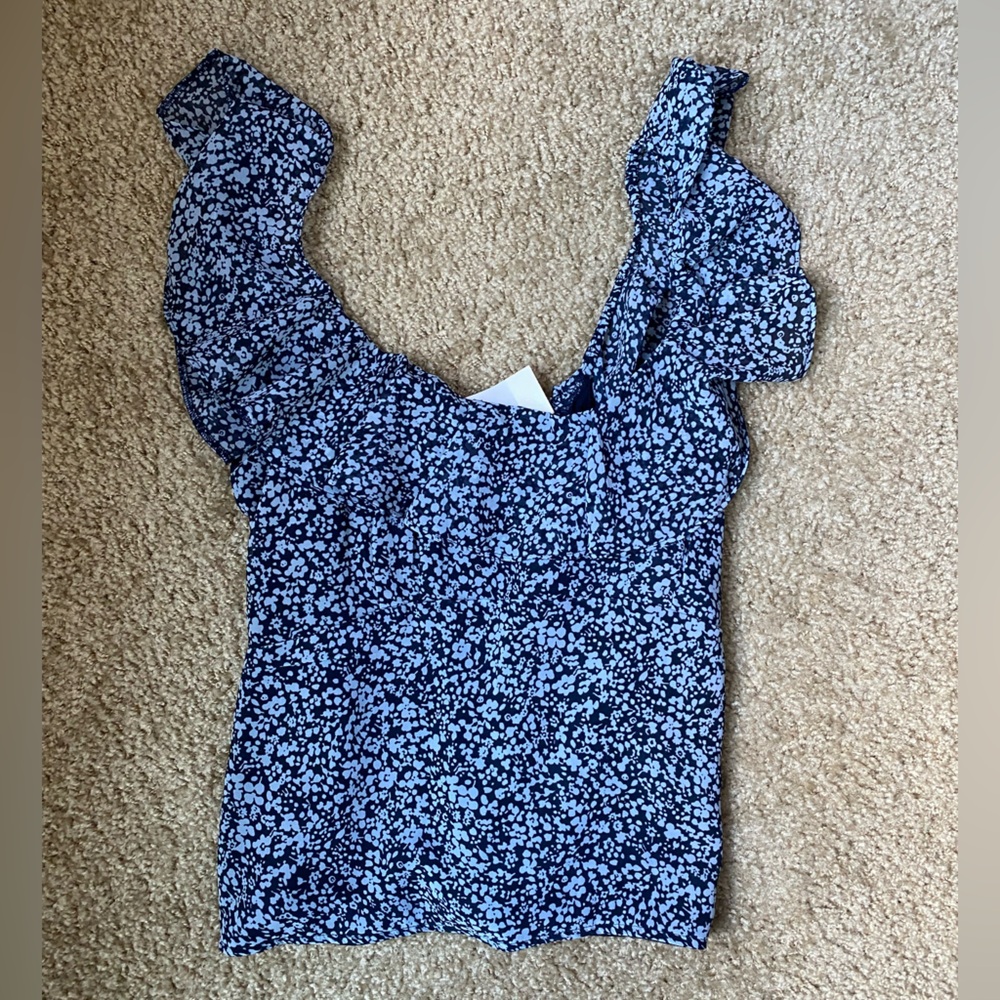 Abercrombie and Fitch Floral Ruffle Sleeve Tank - new with tags